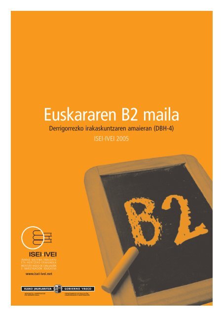 b2* euskara mailaren ebaluazioa - ISEI