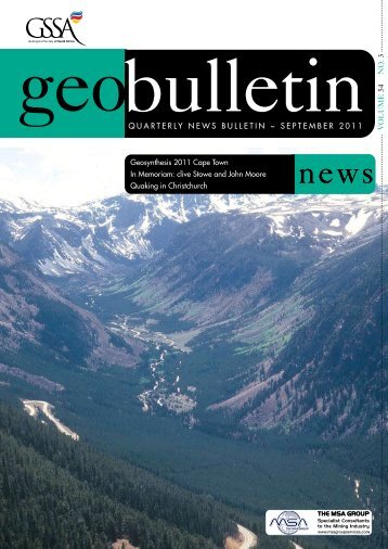 quarterly news bulletin ~ september 2011 - Geological Society of ...