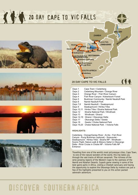 20 DAY CAPE TO VIC FALLS - African Overland Safari Tours