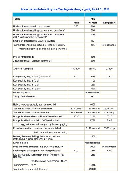 asphaug-prisliste2013 - Tannlege Asphaug