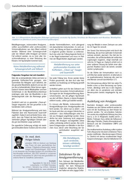 Dr. Holger Scholz in COMED 10/07 - Amalgam Informationen