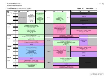 Schema HT2009 år 3 - Schema - Karolinska Institutet