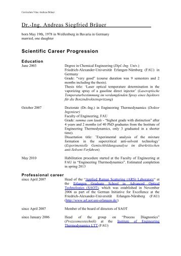 Curriculum Vitae - Erlangen Graduate School in Advanced Optical ...