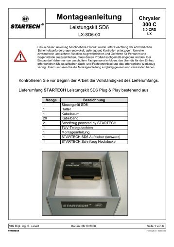 SD6 Leistungskit für 3.0 CRD - startech