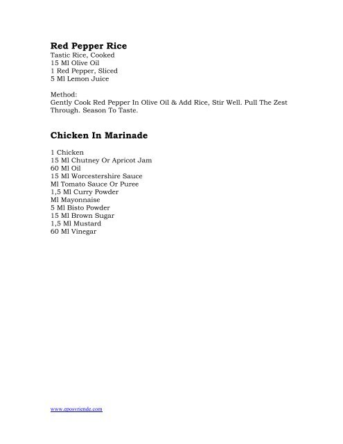 Hoender Resepte Chicken Recipes - Peterjasie