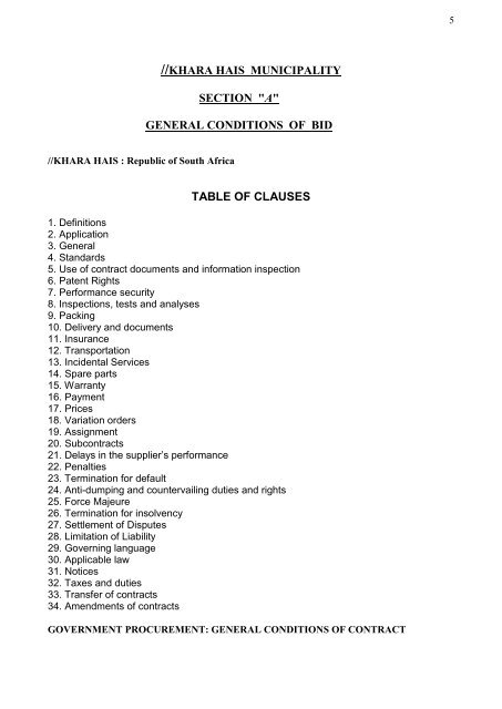 General Conditions of Contract