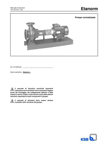 Manuale uso e manutenzione Etanorm - KSB