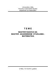 Teme Master radova - Matematika (školska 2012/2013) - Prirodno
