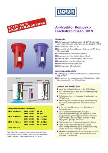 Air-Injektor Kompakt- Flachstrahldüsen IDKN - Spritzenteile.de
