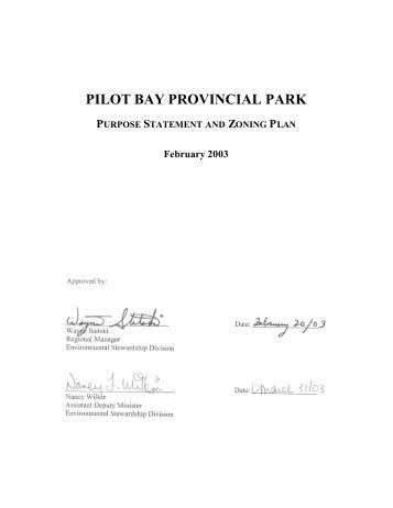 PILOT BAY PROVINCIAL PARK