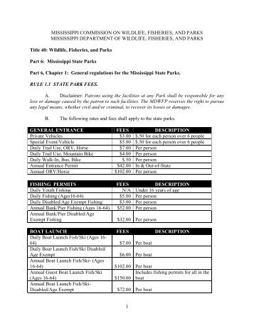 P - 1.1 State Park Fees