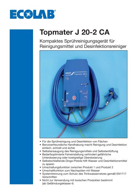 ECOLAB-Topmater J20-2CA - EcoChexx-Net