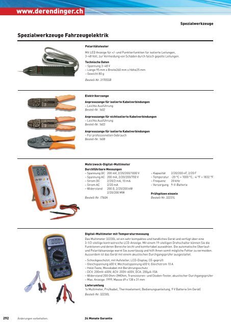 Spezialwerkzeuge - Derendinger