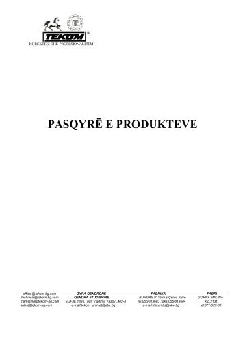 PASQYRË E PRODUKTEVE