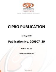 Publication No. 200907 - Notice 29 - CIPC