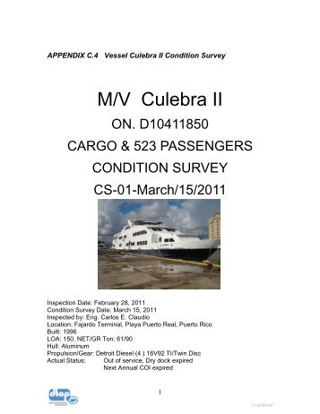 M/V Culebra II - DTOP