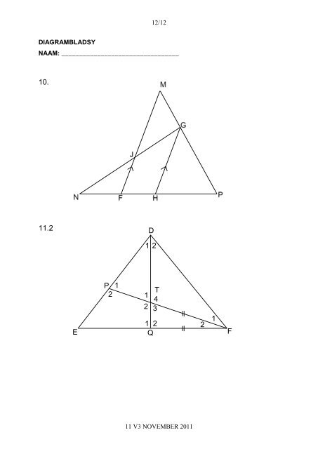 GR. 11 WISKUNDE DERDE VRAESTEL NOVEMBER ... - AdMaths