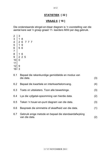 GR. 11 WISKUNDE DERDE VRAESTEL NOVEMBER ... - AdMaths