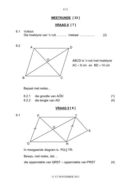 GR. 11 WISKUNDE DERDE VRAESTEL NOVEMBER ... - AdMaths