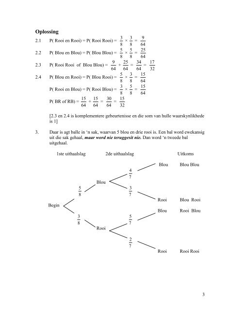 4. Waarskynlikheid : Boomdiagramme Voorbeelde: - AdMaths