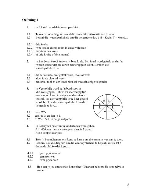 4. Waarskynlikheid : Boomdiagramme Voorbeelde: - AdMaths