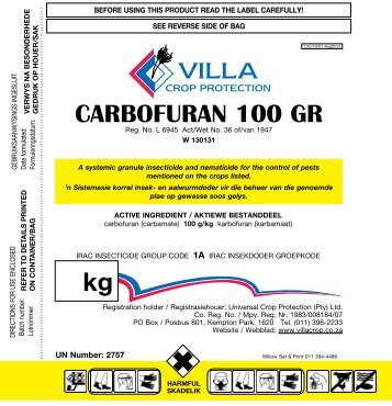 Carbofuran 100 GR A_UCP - Villa Crop Protection