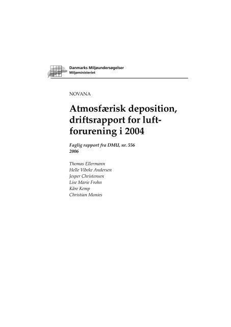 Atmosfærisk deposition, driftsrapport for luft- forurening i 2004