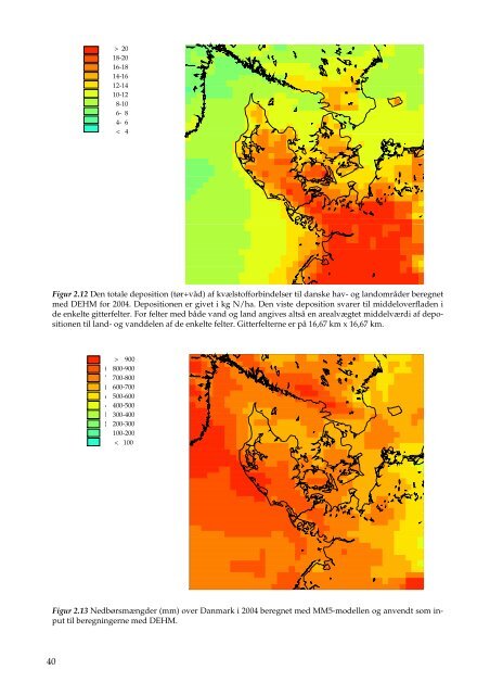 Atmosfærisk deposition, driftsrapport for luft- forurening i 2004