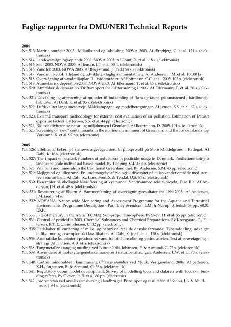 Atmosfærisk deposition, driftsrapport for luft- forurening i 2004