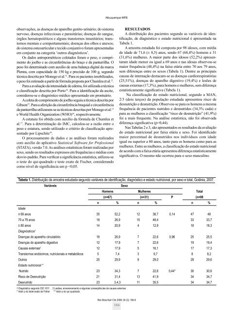 Artigo - Sociedade Brasileira de Nutrição Parenteral e Enteral