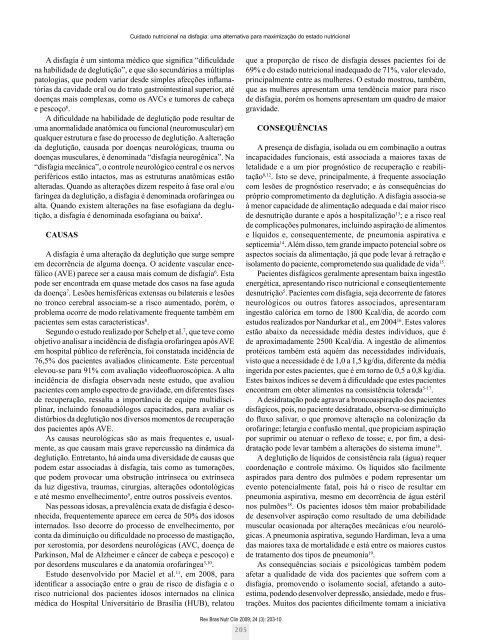 Artigo - Sociedade Brasileira de Nutrição Parenteral e Enteral