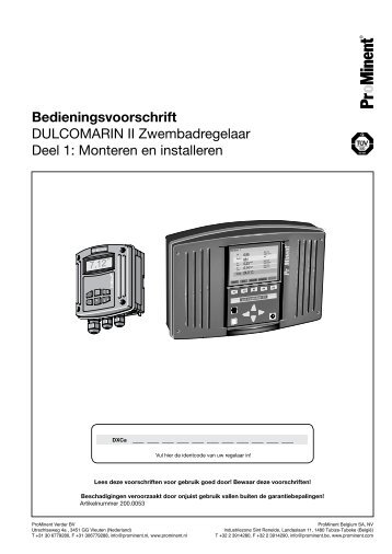 Bedieningsvoorschrift DULCOMARIN II ... - ProMinent