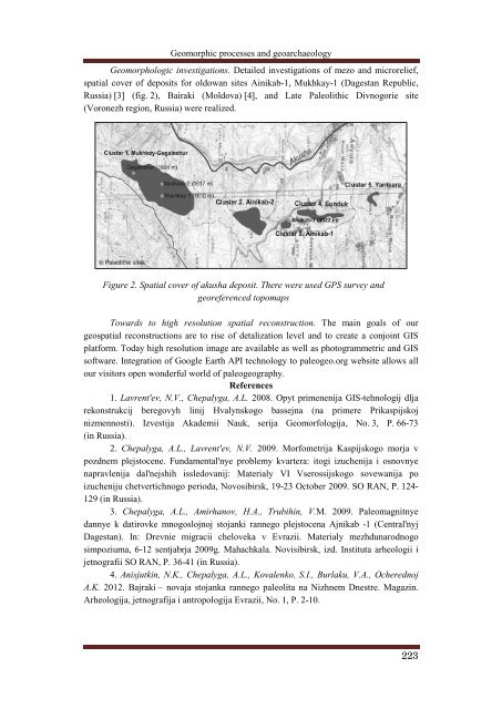 extended abstracts - Geomorphic Processes and Geoarchaeology