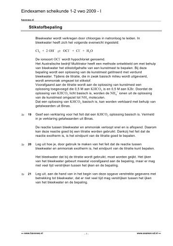 4 Stikstofbepaling - VWO-Examens