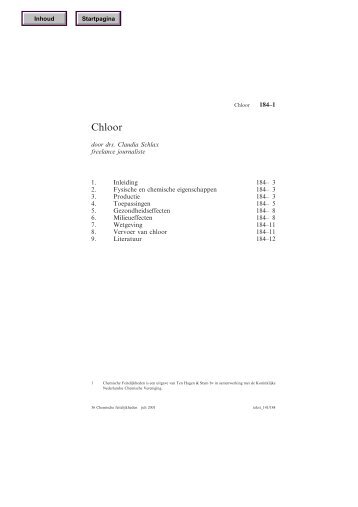 Chloor - Chemische Feitelijkheden