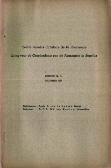1956-014 geschiedenis/histoire pharmacie - Kringgeschiedenis