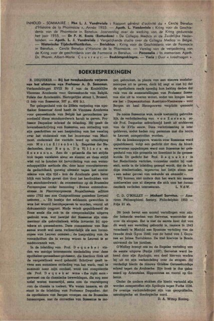 1956-014 geschiedenis/histoire pharmacie - Kringgeschiedenis