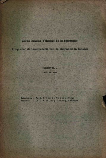 1953-004 geschiedenis/histoire pharmacie - Kringgeschiedenis