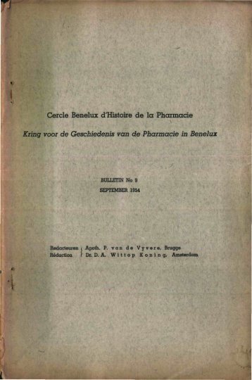 1954-009 geschiedenis/histoire pharmacie - Kringgeschiedenis