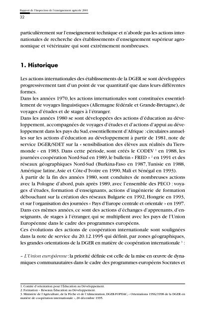 Rapport de l'Inspection de l'enseignement agricole 2001 - ChloroFil