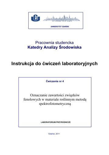 4. Oznaczanie zawartości związków fenolowych w materiale ...