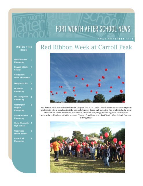 FWAS November 2010 Newsletter.pdf - Fort Worth ISD