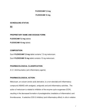 FLEXOCAM 7,5 mg tablets FLEXOCAM 15 mg ta - Pharma Dynamics