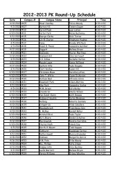 2012-2013 PK Round-Up Schedule - Fort Worth ISD