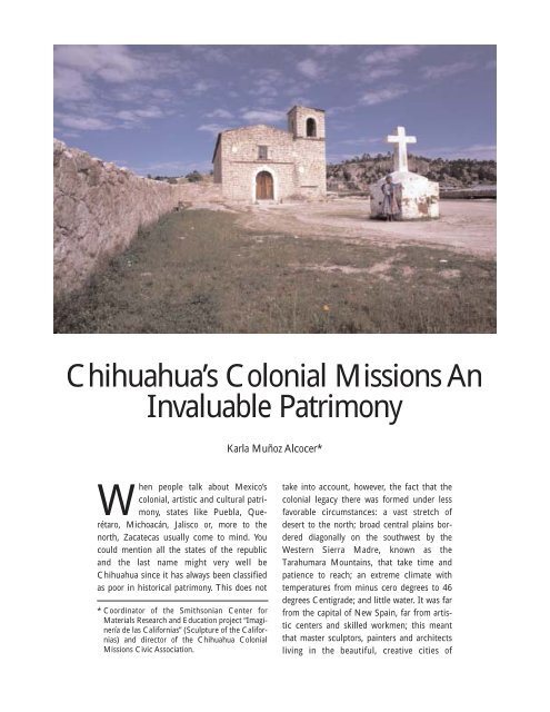 Chihuahua's Colonial Missions An Invaluable Patrimony