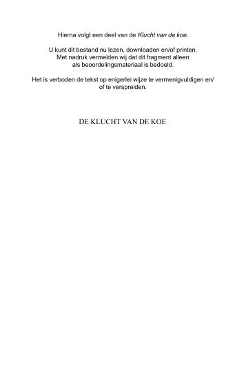 DE KLUCHT VAN DE KOE - Taal & Teken, Uitgeverij