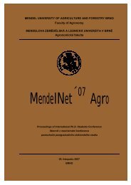 Sborník - MendelNet - Mendelova zemědělská a lesnická univerzita ...