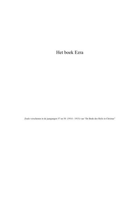 Het boek Ezra.rtf - Bode des Heils