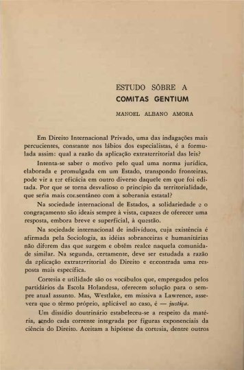 Estudo Sôbre a Comitas Gentium- Manoel Albano Amora - Portal da ...