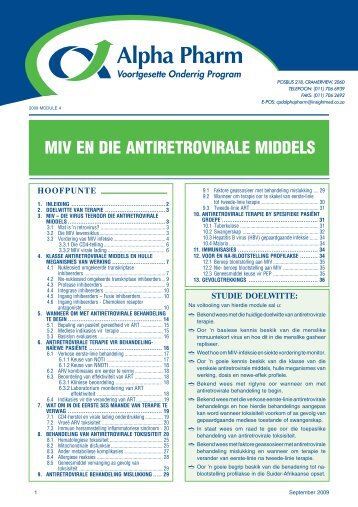 MIV EN DIE ANTIRETROVIRALE MIDDELS - insightcpd.co.za